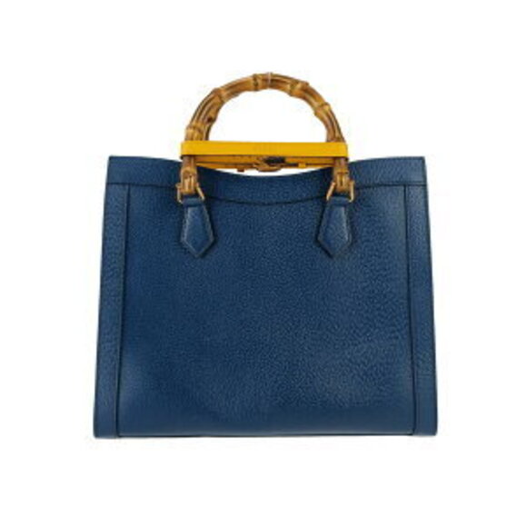 Gucci Diana Tote Bag Royal Blue Leather Shoulder Bag Gold - Picture 3 of 9